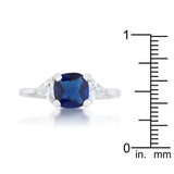 Shonda 1.8ct Sapphire CZ Rhodium Cushion Classic Statement Ring - JGI - Flyclothing LLC