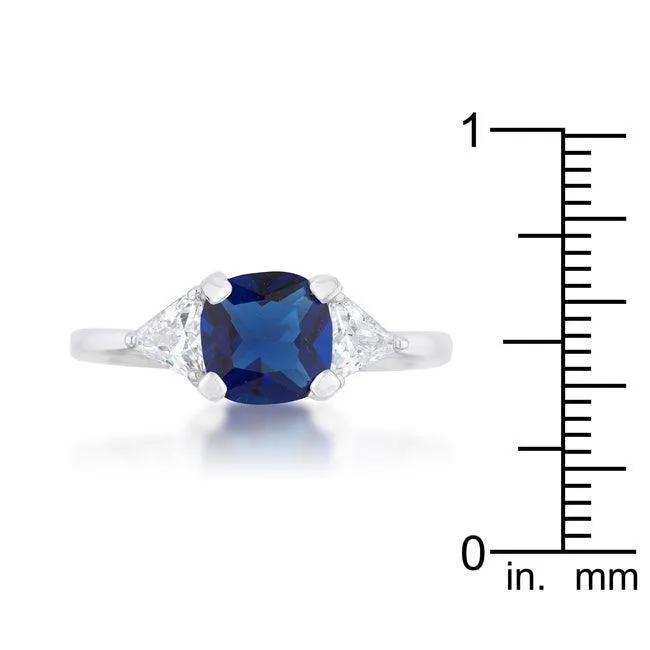 Shonda 1.8ct Sapphire CZ Rhodium Cushion Classic Statement Ring - JGI - Flyclothing LLC