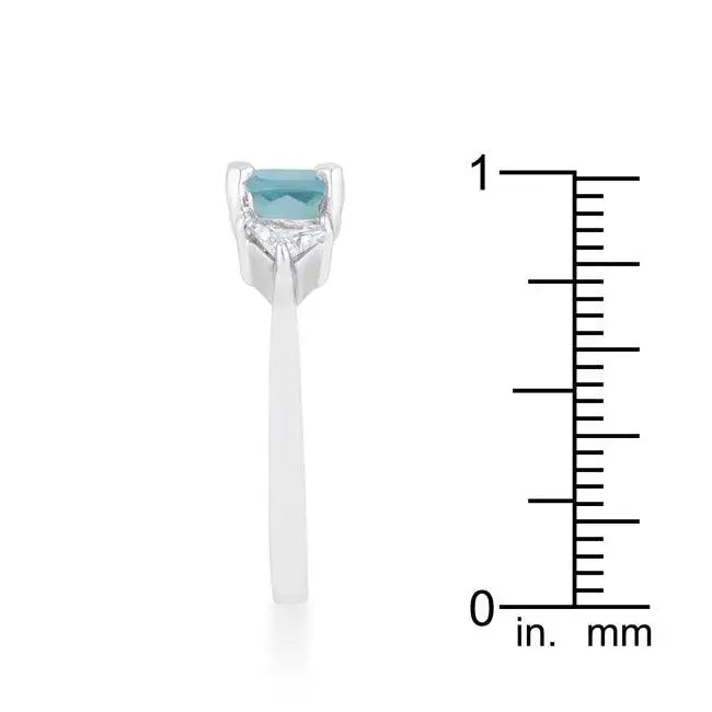 Shonda 1.8ct Blue Topaz CZ Rhodium Cushion Classic Statement Ring - JGI - Flyclothing LLC