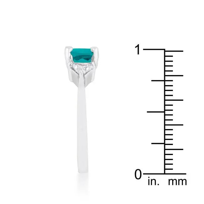 Shonda 1.8ct Aqua CZ Rhodium Cushion Classic Statement Ring - JGI - Flyclothing LLC
