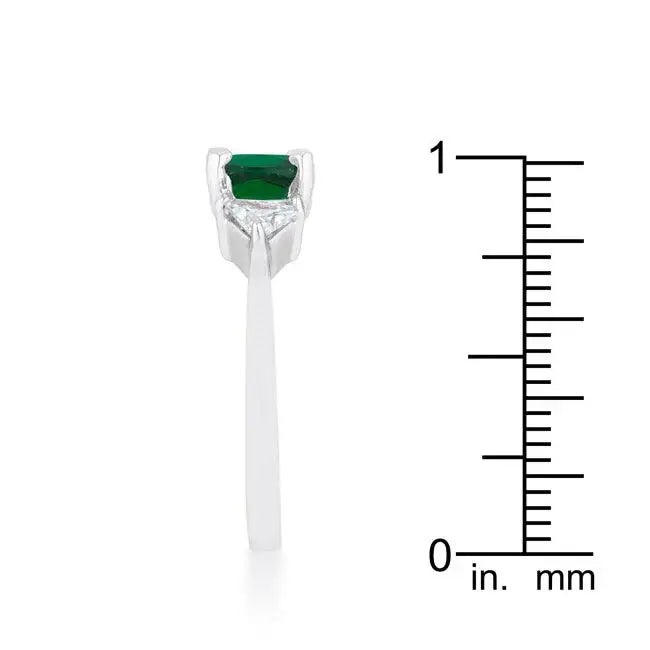 Shonda 1.8ct Emerald CZ Rhodium Cushion Classic Statement Ring - JGI - Flyclothing LLC