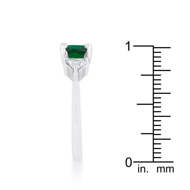 Shonda 1.8ct Emerald CZ Rhodium Cushion Classic Statement Ring - JGI - Flyclothing LLC