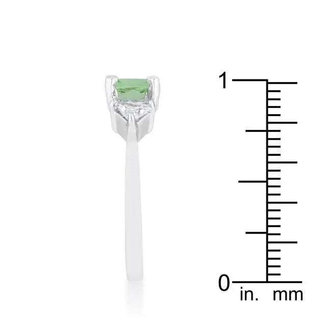 Shonda 1.8ct Peridot CZ Rhodium Cushion Classic Statement Ring - JGI - Flyclothing LLC