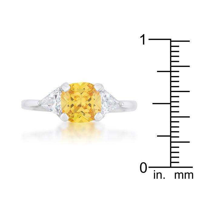 Shonda 1.8ct Canary CZ Rhodium Cushion Classic Statement Ring - JGI - Flyclothing LLC