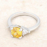 Shonda 1.8ct Canary CZ Rhodium Cushion Classic Statement Ring - JGI - Flyclothing LLC