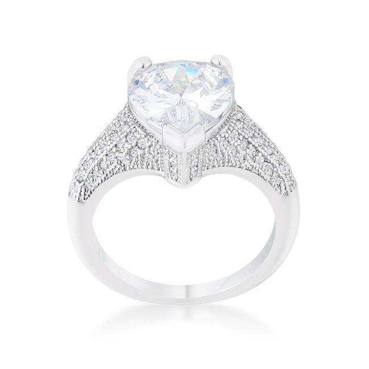 Rhyne 5.8ct CZ Rhodium Pear Cocktail Ring - JGI - Flyclothing LLC