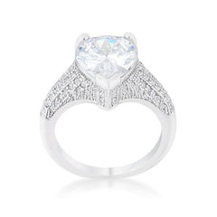 Rhyne 5.8ct CZ Rhodium Pear Cocktail Ring - JGI
