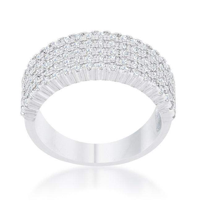 Gwen 1ct CZ Rhodium Wide Ring - JGI - Flyclothing LLC