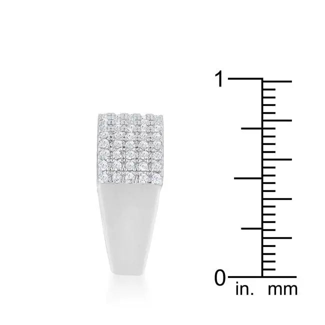 Gwen 1ct CZ Rhodium Wide Ring - JGI - Flyclothing LLC