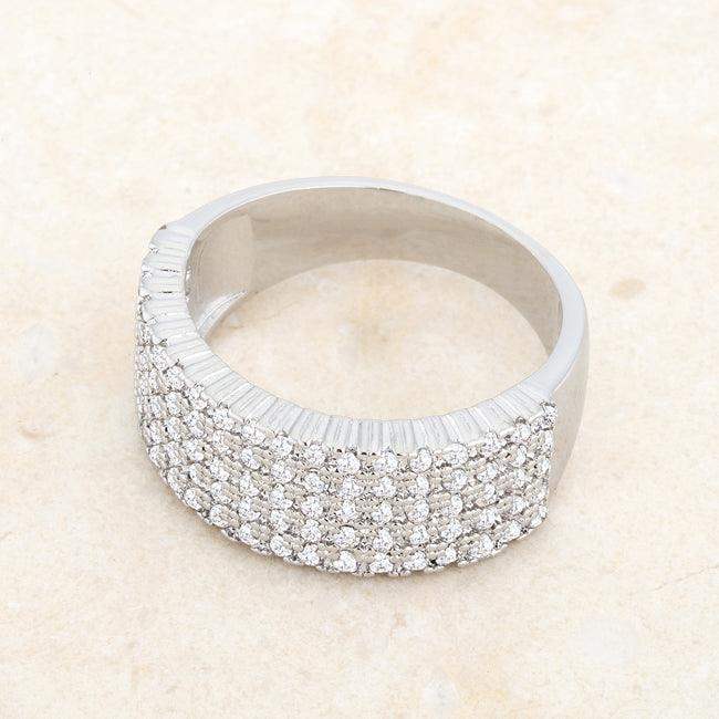 Gwen 1ct CZ Rhodium Wide Ring - JGI - Flyclothing LLC