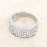 Gwen 1ct CZ Rhodium Wide Ring - JGI - Flyclothing LLC
