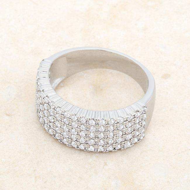 Gwen 1ct CZ Rhodium Wide Ring - JGI - Flyclothing LLC