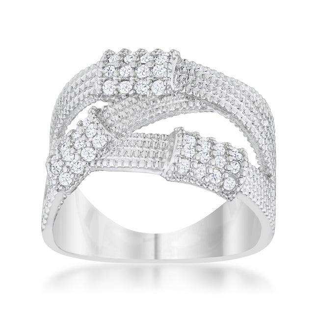 Peyton 0.36ct CZ Rhodium Wide Cable Statement Ring - JGI - Flyclothing LLC