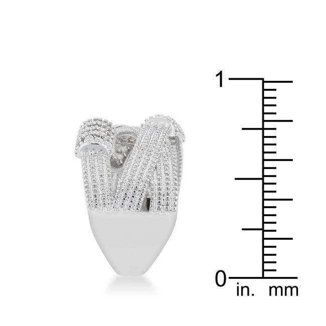 Peyton 0.36ct CZ Rhodium Wide Cable Statement Ring - JGI - Flyclothing LLC