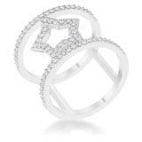 Nailey 0.75ct CZ Rhodium Star Contemporary Ring - JGI - Flyclothing LLC