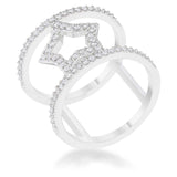 Nailey 0.75ct CZ Rhodium Star Contemporary Ring - JGI - Flyclothing LLC