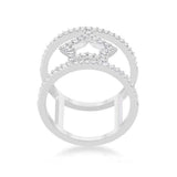 Nailey 0.75ct CZ Rhodium Star Contemporary Ring - JGI - Flyclothing LLC