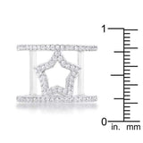 Nailey 0.75ct CZ Rhodium Star Contemporary Ring - JGI - Flyclothing LLC