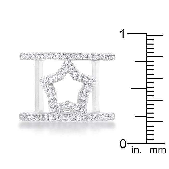 Nailey 0.75ct CZ Rhodium Star Contemporary Ring - JGI - Flyclothing LLC
