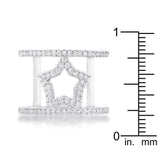 Nailey 0.75ct CZ Rhodium Star Contemporary Ring - JGI - Flyclothing LLC