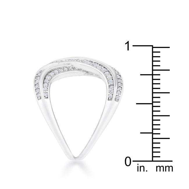Christa 0.4ct CZ Rhodium Pave X Ring - JGI - Flyclothing LLC