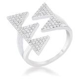 Nori 0.63ct CZ Rhodium Geometric Contemporary Ring - JGI - Flyclothing LLC