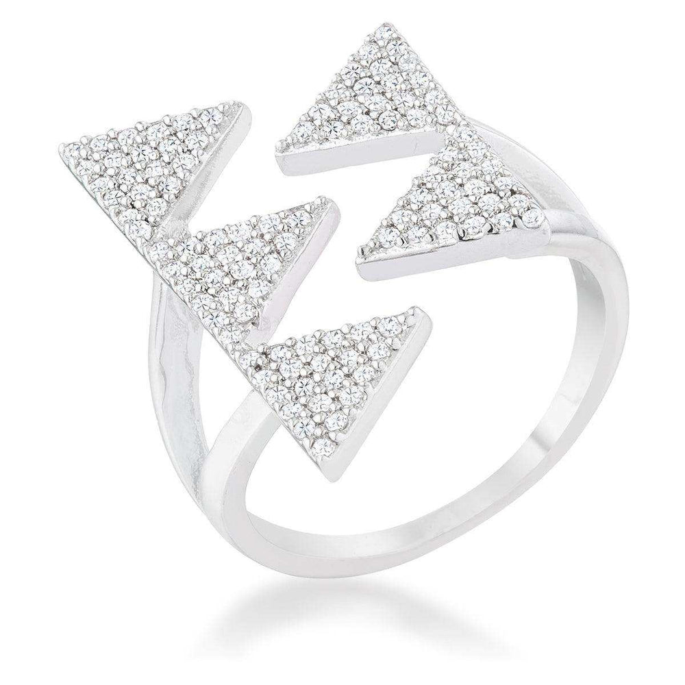 Nori 0.63ct CZ Rhodium Geometric Contemporary Ring - JGI - Flyclothing LLC