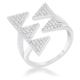 Nori 0.63ct CZ Rhodium Geometric Contemporary Ring - JGI - Flyclothing LLC