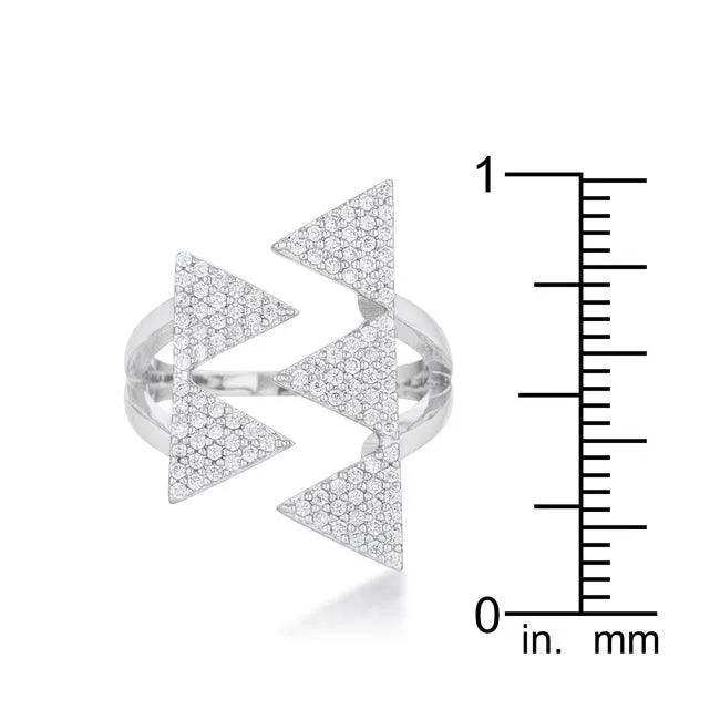 Nori 0.63ct CZ Rhodium Geometric Contemporary Ring - JGI - Flyclothing LLC