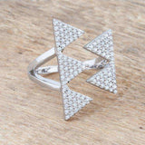 Nori 0.63ct CZ Rhodium Geometric Contemporary Ring - JGI - Flyclothing LLC