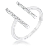 Sharna 12ct CZ Rhodium Parallel Contemporary Ring - JGI - Flyclothing LLC