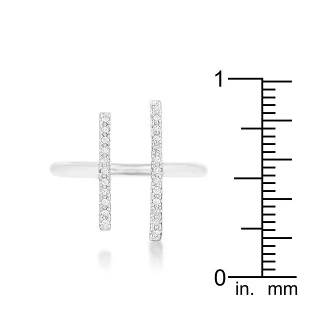 Sharna 12ct CZ Rhodium Parallel Contemporary Ring - JGI - Flyclothing LLC