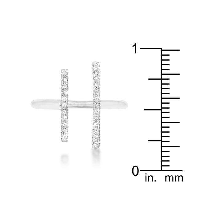 Sharna 12ct CZ Rhodium Parallel Contemporary Ring - JGI - Flyclothing LLC