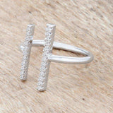 Sharna 12ct CZ Rhodium Parallel Contemporary Ring - JGI - Flyclothing LLC