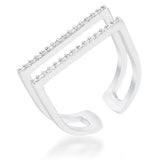 Jenn 0.2ct CZ Rhodium Pave Parallel Ring - JGI - Flyclothing LLC