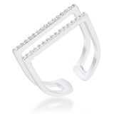 Jenn 0.2ct CZ Rhodium Pave Parallel Ring - JGI - Flyclothing LLC