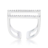 Jenn 0.2ct CZ Rhodium Pave Parallel Ring - JGI - Flyclothing LLC