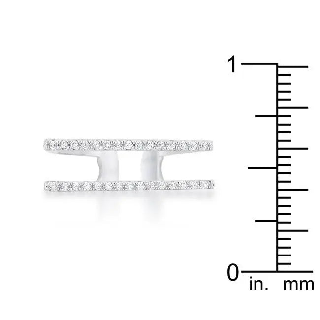 Jenn 0.2ct CZ Rhodium Pave Parallel Ring - JGI - Flyclothing LLC