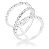 Shauna 0.4ct CZ Rhodium Wide Contemporary Ring - JGI - Flyclothing LLC