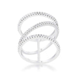Shauna 0.4ct CZ Rhodium Wide Contemporary Ring - JGI - Flyclothing LLC