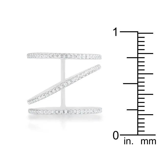 Shauna 0.4ct CZ Rhodium Wide Contemporary Ring - JGI - Flyclothing LLC