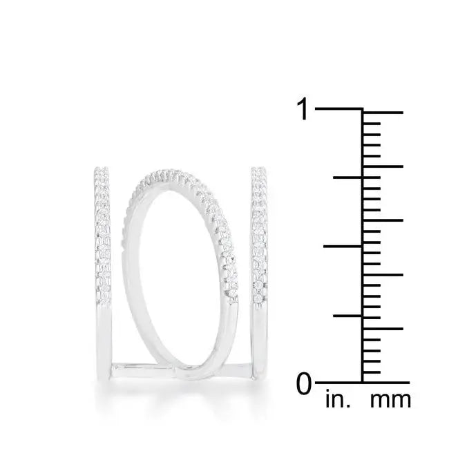 Shauna 0.4ct CZ Rhodium Wide Contemporary Ring - JGI - Flyclothing LLC