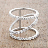 Shauna 0.4ct CZ Rhodium Wide Contemporary Ring - JGI - Flyclothing LLC