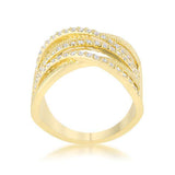 Greta 0.57ct CZ 14k Gold Wide Cocktail Cable Ring - JGI - Flyclothing LLC