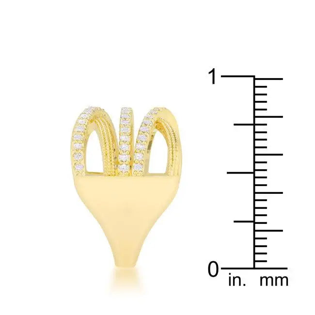Greta 0.57ct CZ 14k Gold Wide Cocktail Cable Ring - JGI - Flyclothing LLC
