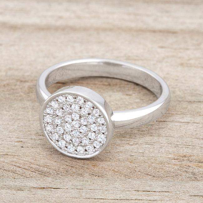 Krystal 0.2ct CZ Rhodium Pave Circle Ring - JGI - Flyclothing LLC