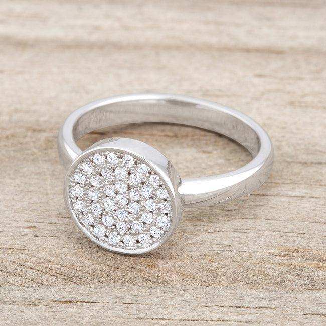 Krystal 0.2ct CZ Rhodium Pave Circle Ring - JGI - Flyclothing LLC