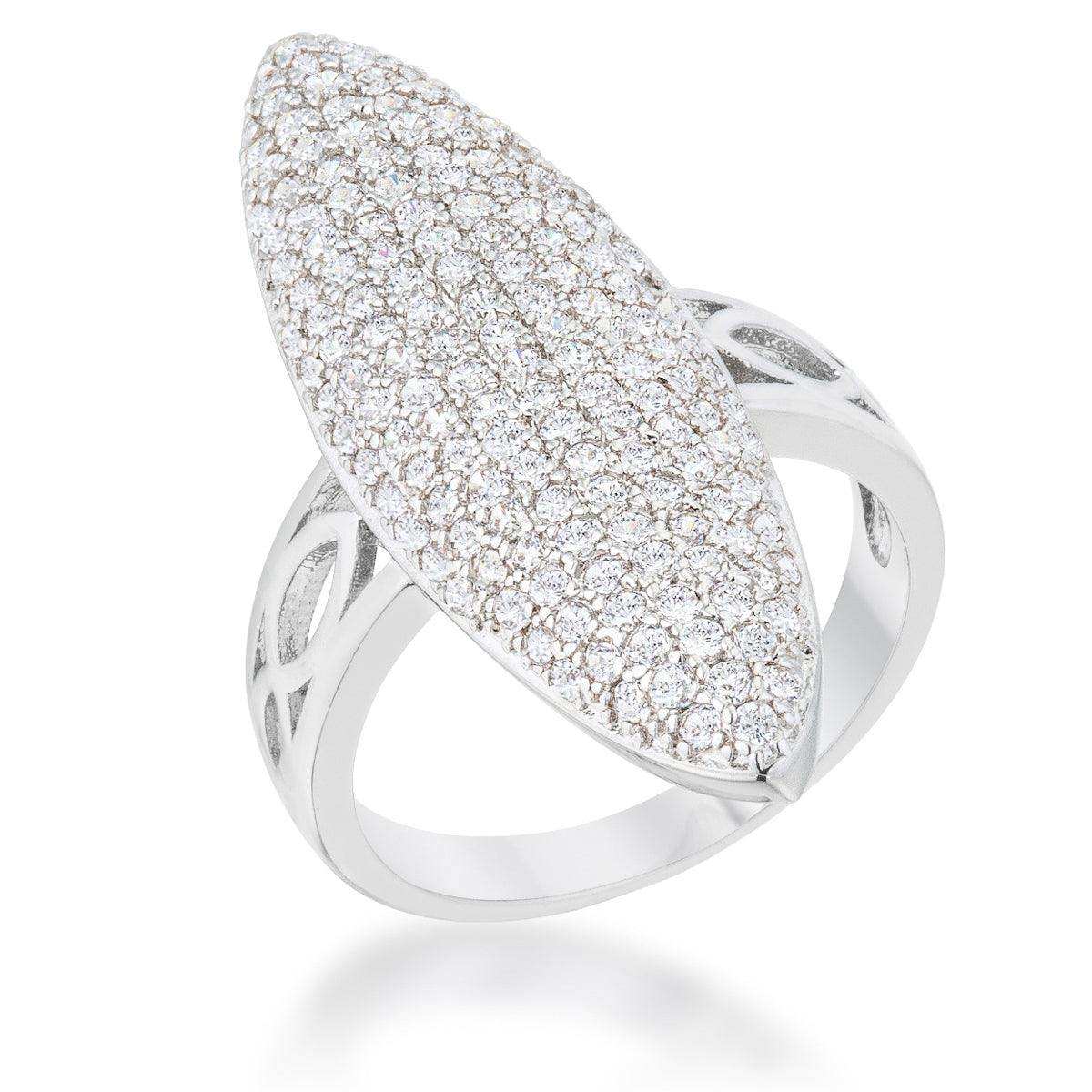 Bella 2.3ct CZ Rhodium Contemporary Cocktail Ring - JGI - Flyclothing LLC