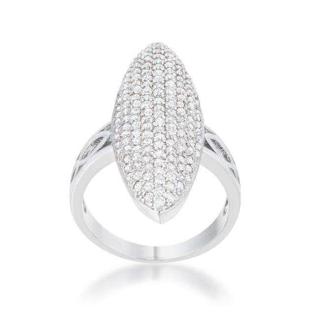 Bella 2.3ct CZ Rhodium Contemporary Cocktail Ring - JGI - Flyclothing LLC