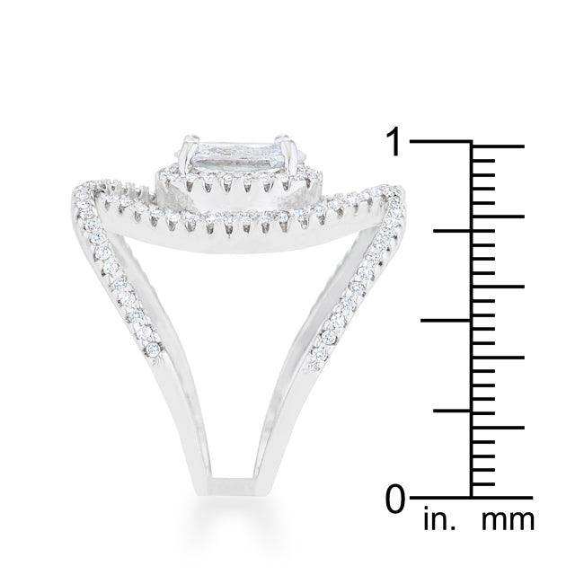 Maura 2.4ct CZ Rhodium Contemporary Cocktail Ring - JGI - Flyclothing LLC